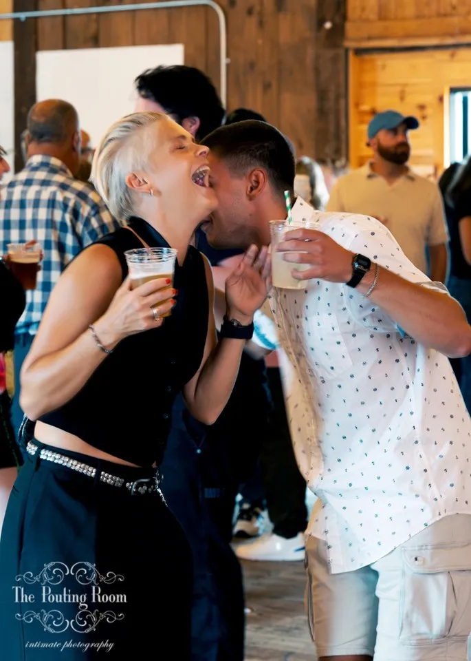 Guests at Dirty Tea at Dirty Water Distillery in Plymouth, Massachusetts