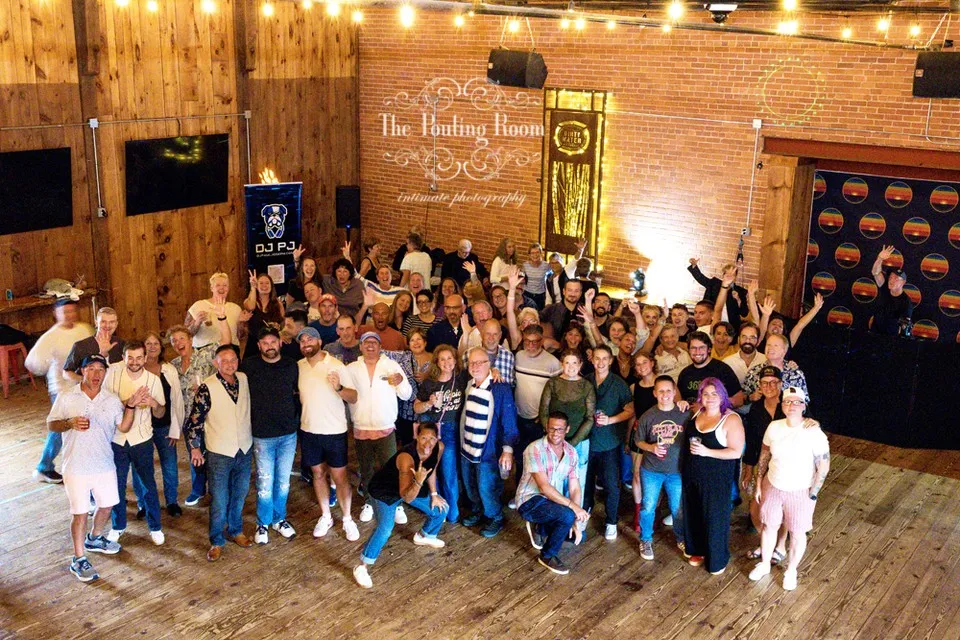 Guests at Dirty Tea at Dirty Water Distillery in Plymouth, Massachusetts