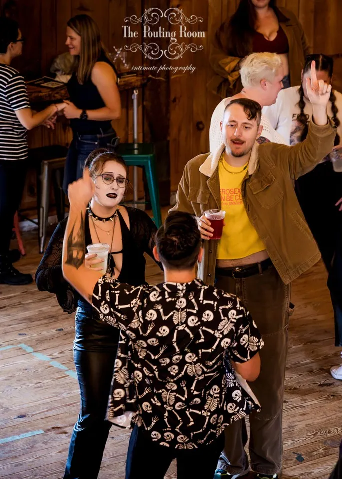 Guests at Dirty Tea at Dirty Water Distillery in Plymouth, Massachusetts
