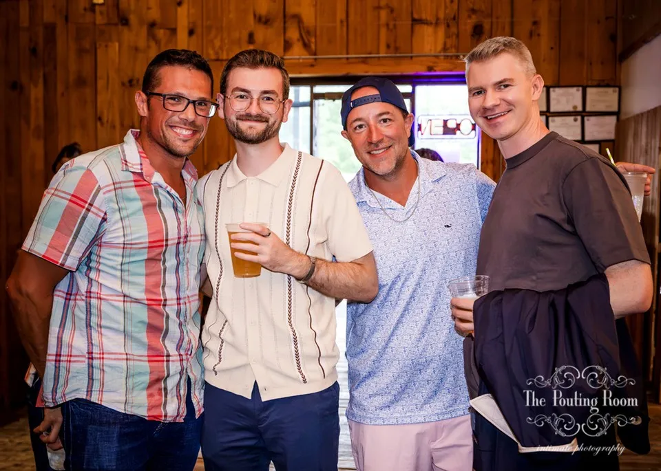 Guests at Dirty Tea at Dirty Water Distillery in Plymouth, Massachusetts
